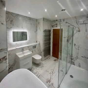 Barnaby White Marble Effect Matt Porcelain Floor Tile