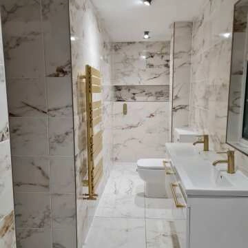 Barnaby White Marble Effect Gloss Vitrified Ceramic Wall and Floor Tile