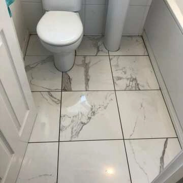 Carrara White Gloss Marble Effect Ceramic Floor Tile