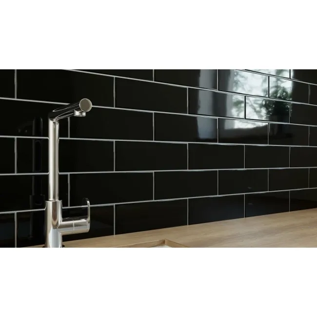 Linear Black Gloss Wall Tiles