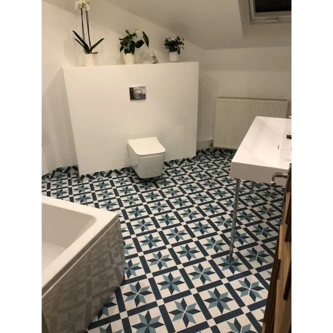 Hanoi Star Blue Floor Tiles