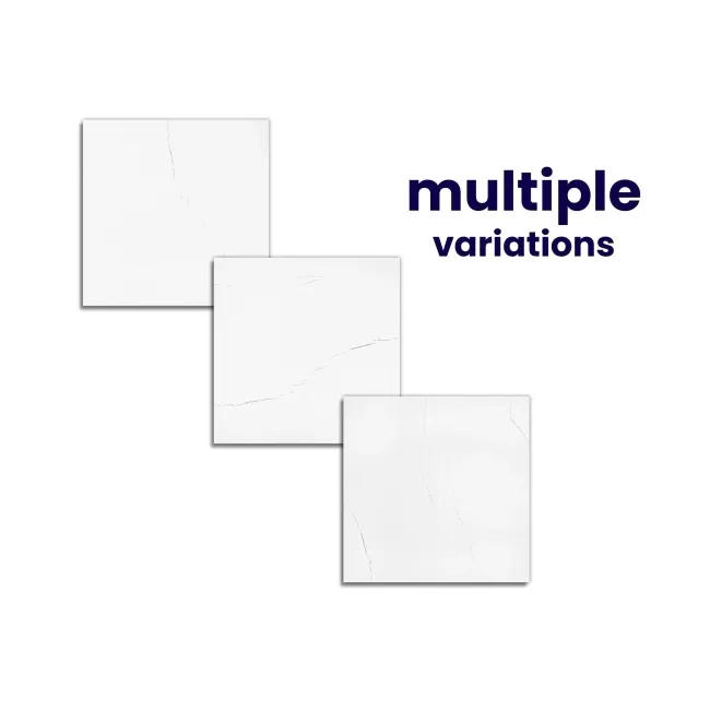 Barbados White Marble Effect Gloss Porcelain Floor Tiles