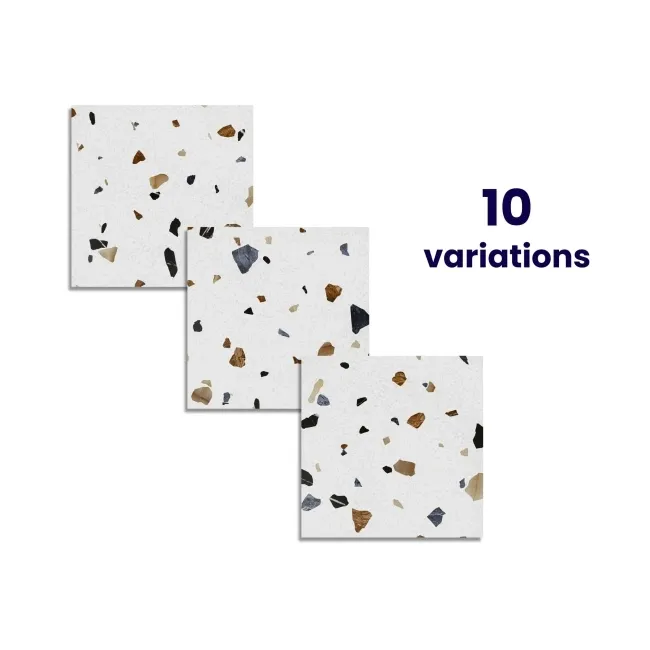 Trend White Terrazzo Multicolour Wall and Floor Tile