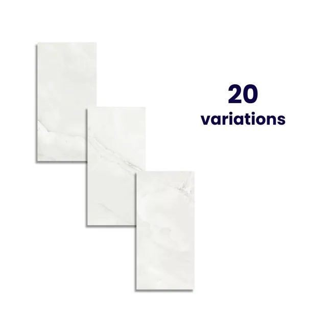 The Room White Onyx Marble Effect Polished Porcelain Wall and Floor Tile