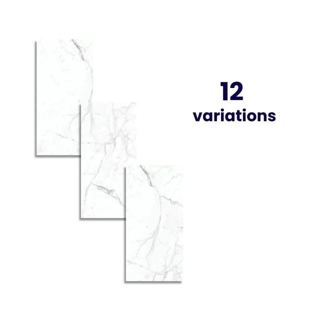 Carrera White Marble Effect Rectified Matt Porcelain Wall and Floor Tile