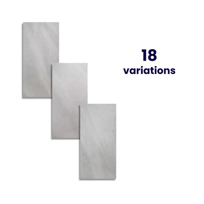 Galaxy Smoke Grey Stone Effect Semi Polished Porcelain Wall and Floor Tile