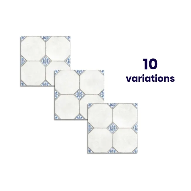 Leeds Blue Patterned Matt Porcelain Floor Tile