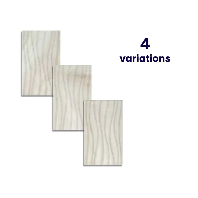 Naza Beige Wave Decor Onyx Marble Effect Matt Wall Tile