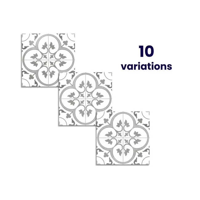 Oxford Grey Patterned Matt Ceramic Wall & Floor Tile