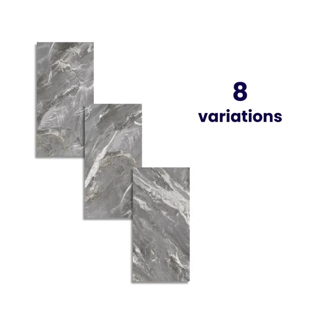 Aroma Grey Marble Effect Polished Porcelain Wall and Floor Tile