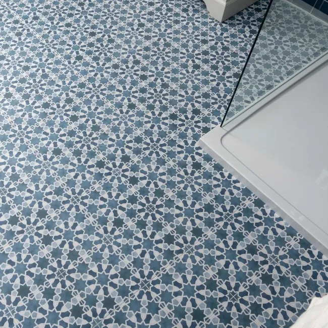 Agadir Blue Pattern Matt Ceramic Floor Tile