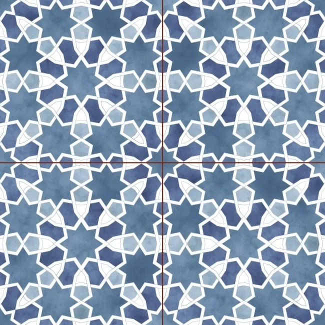 Agadir Blue Pattern Matt Ceramic Floor Tile