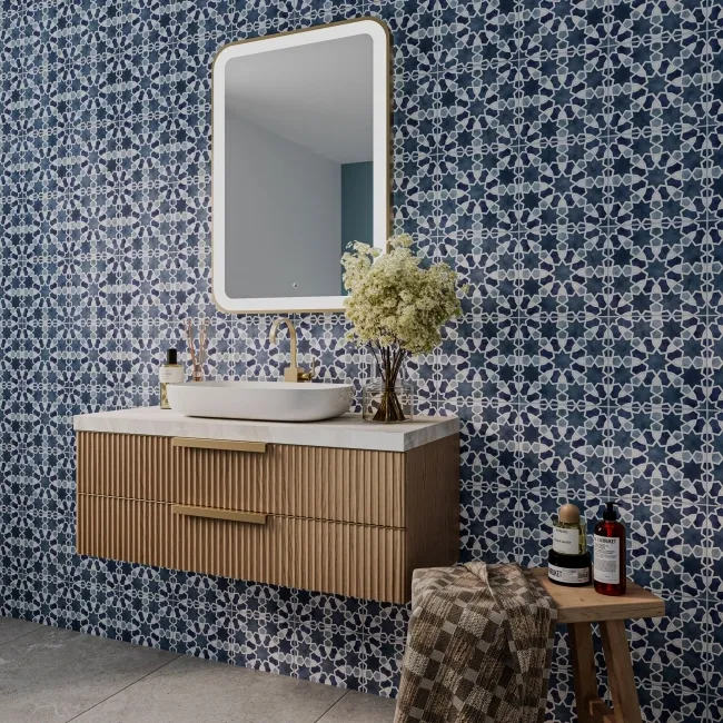 Agadir Blue Pattern Matt Ceramic Floor Tile