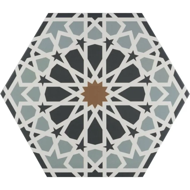 Andalucia Hexagon Patterned Porcelain Wall And Floor Tiles