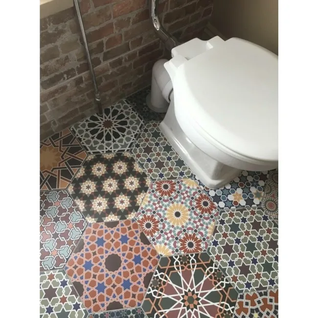 Andalucia Hexagon Patterned Porcelain Wall And Floor Tiles