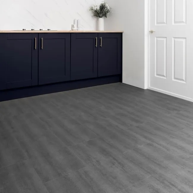 Antalya Anthracite Stone Tile Luxury Click Vinyl Flooring 5.5mm