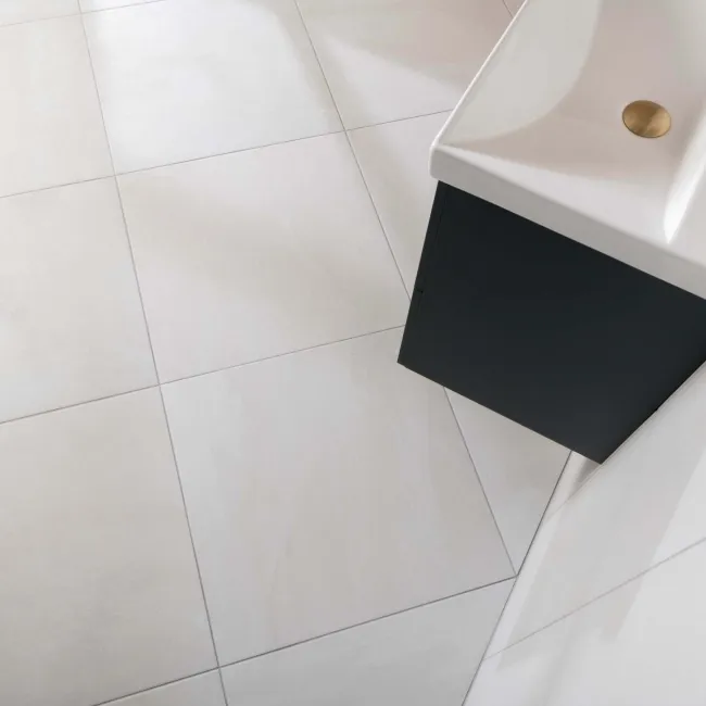 Augusta White Slate Effect Matt Porcelain Floor Tile