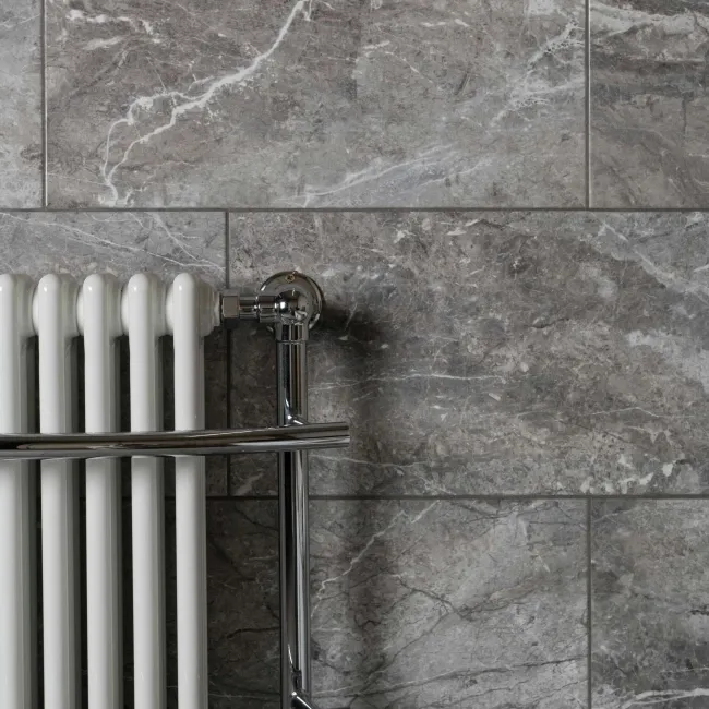 Bernini Grey Gloss Marble Effect Ceramic Wall Tile