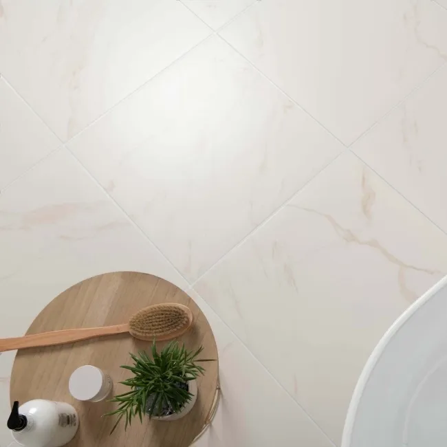 Carrara Gold Matt Marble Effect Porcelain Floor Tile
