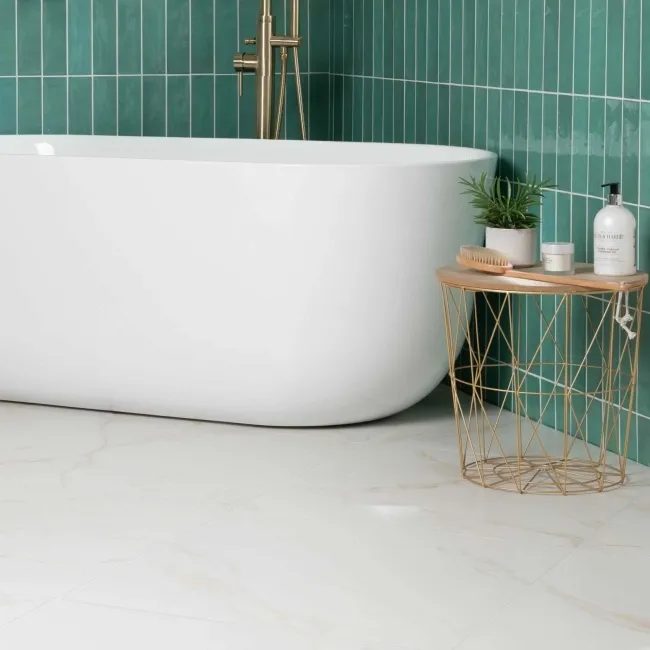 Carrara Gold Matt Marble Effect Porcelain Floor Tile