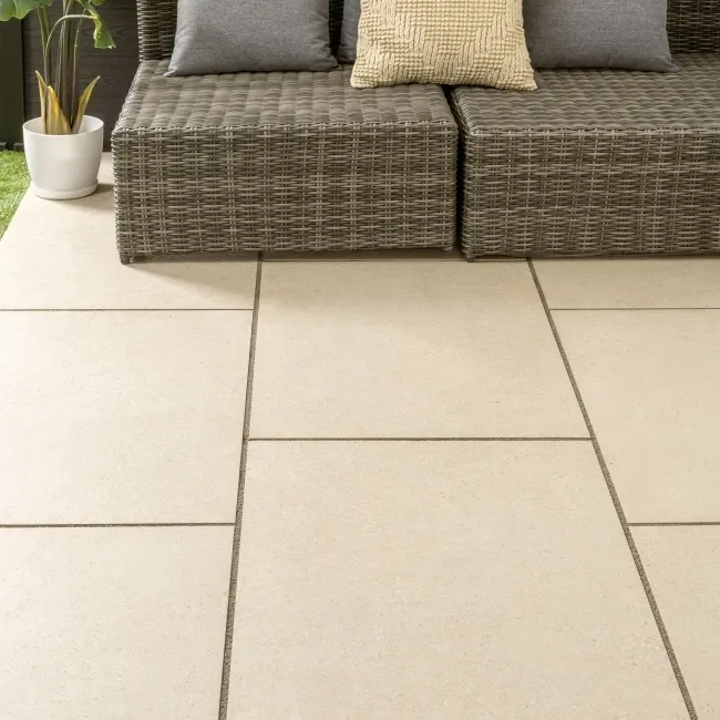 Corten Ivory Limestone Effect Matt Porcelain Outdoor Slab