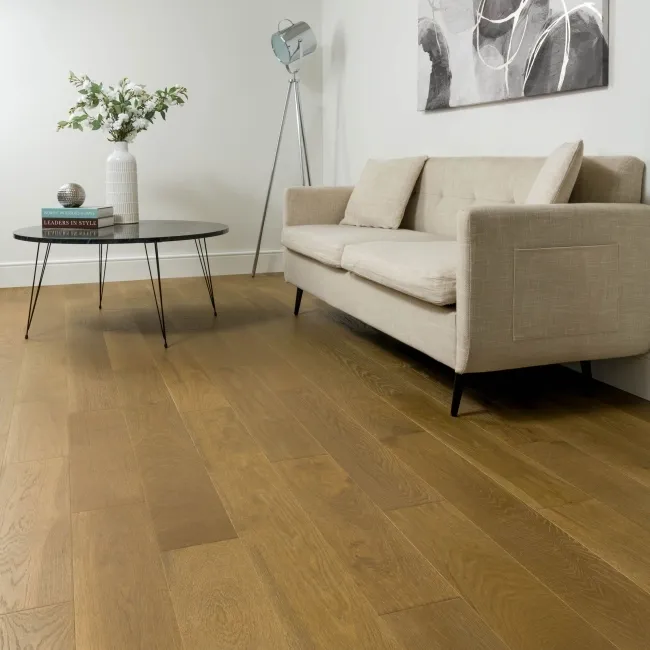 Delamere Smoked Brushed Oak Engineered Wood Flooring 13x150mm Oiled