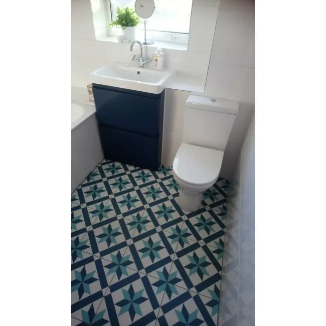 Hanoi Star Blue Floor Tiles