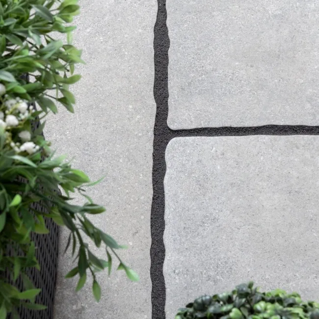 Mineral Dark Grey Rustic Edge Stone Effect Porcelain Outdoor Slab