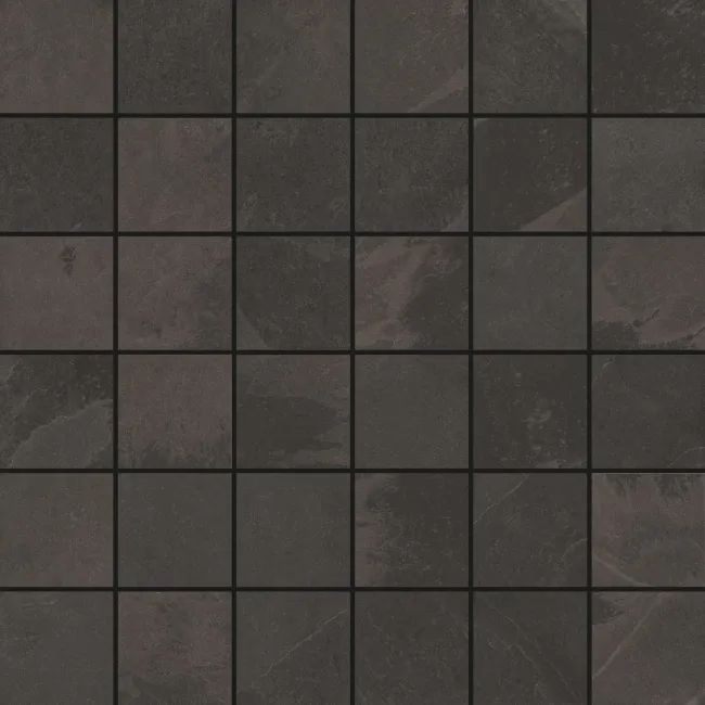 Mustang Black Slate Effect Matt Porcelain Mosaic