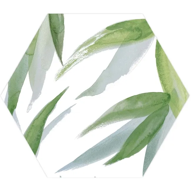 Oasis Floral Patterned Hexagon Matt Porcelain Wall and Floor Tile