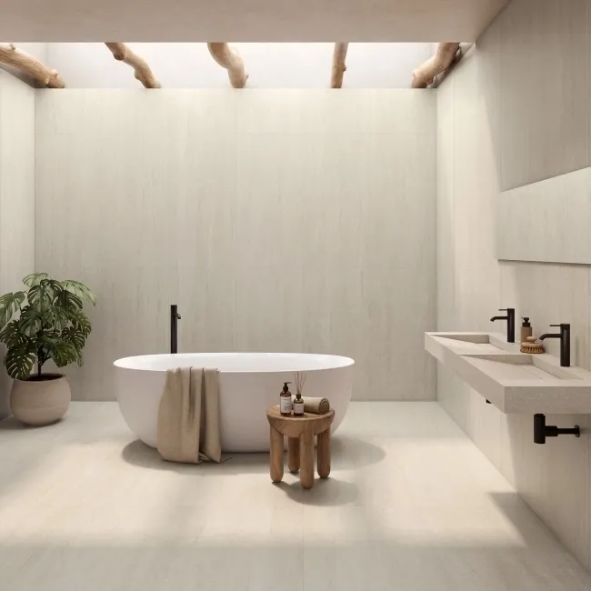 Roca Serena Vein Cut Bone Travertine Effect Matt Porcelain Tile