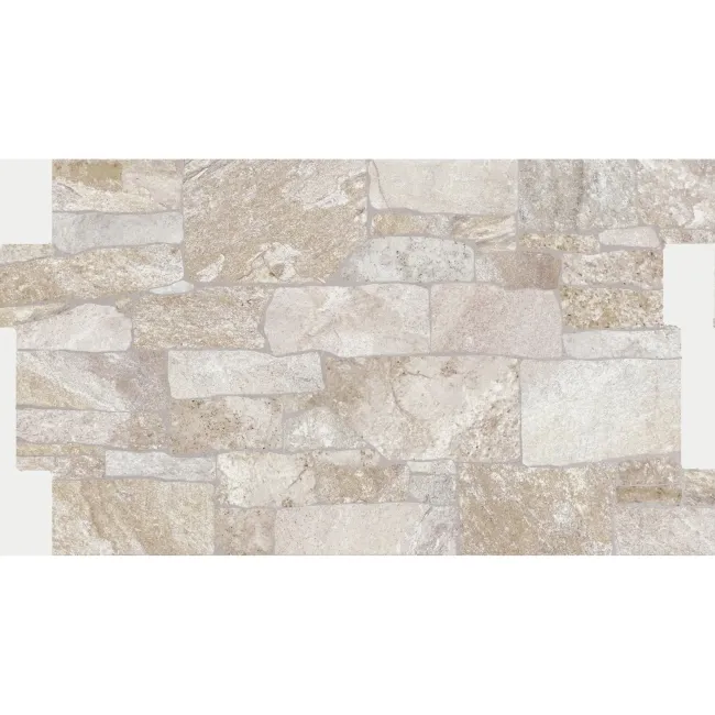 Stones Beige Dry Wall Effect Porcelain Wall Cladding Tile