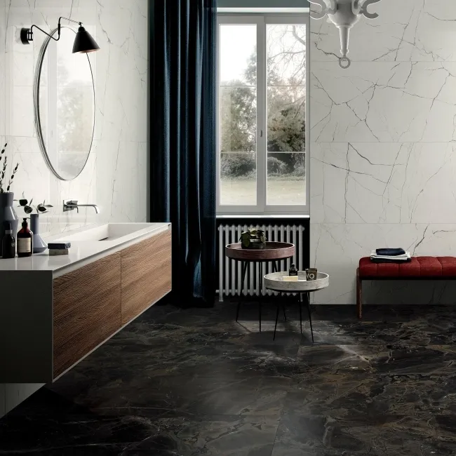 The Room Black Italian Polished Porcelain Floor Tiles