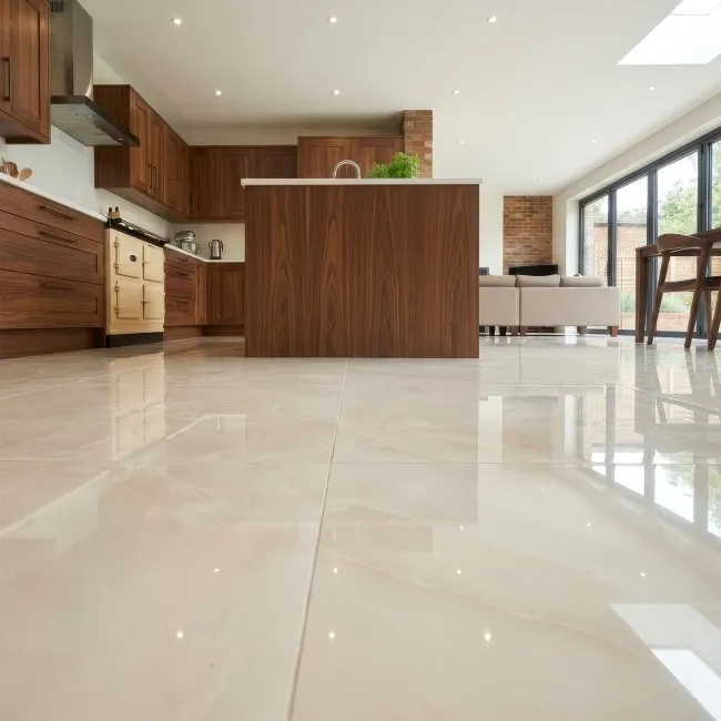 Precious Ivory Onyx Marble Effect Polished Large Porcelain Tile