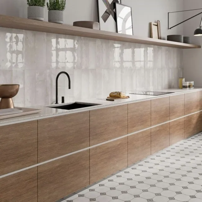 Zellige Antique White Gloss Porcelain Tile