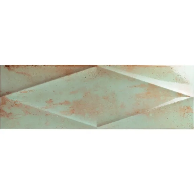 Zellige Sage Green Diamond Decor Gloss Porcelain Tile