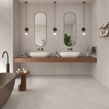 Capri Light Grey Stone Effect Matt Large Porcelain Tile