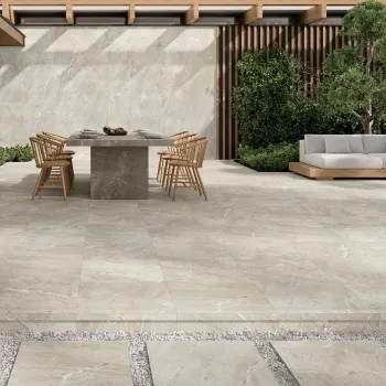 Miller Beige Stone Effect Matt Porcelain Outdoor Slab Tile