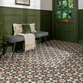 Rabat Green Pattern Matt Ceramic Floor Tile