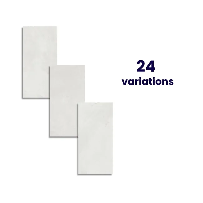 Mustang White Slate Effect Matt Porcelain Wall and Floor Tile