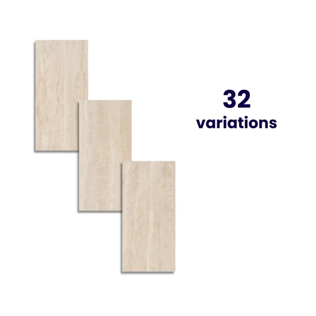 Travertino Beige Stone Effect Matt Porcelain Wall & Floor Tile