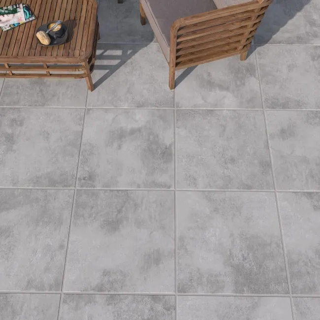 Vista Grey Stone Effect Matt Porcelain Outdoor Slab Tile