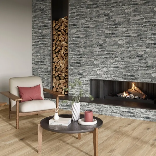 Ruy Stone Grey Drywall Effect Ceramic Wall Cladding Tile