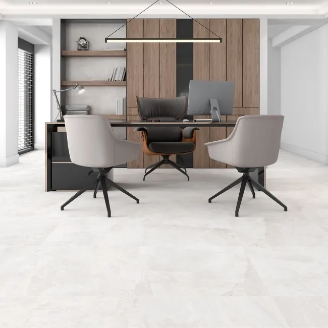 The Rock White Stone Effect Matt Porcelain Floor Tile