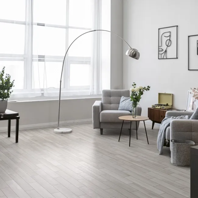 Nogal Grey Wood Effect Matt Porcelain Floor Tile