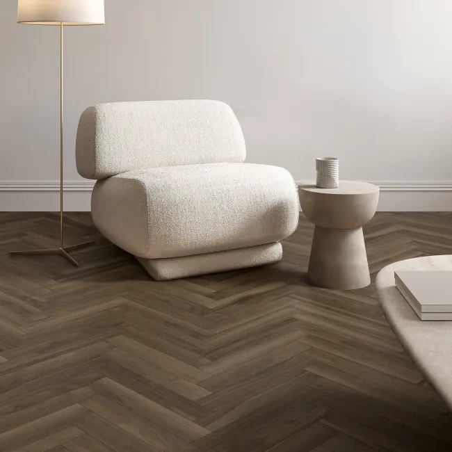 Nogal Dark Brown Wood Effect Matt Porcelain Floor Tile