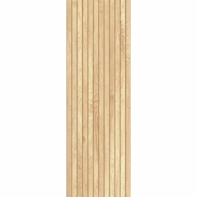 Bandwood Light Oak Slatted Wood Effect Matt Ceramic Wall Tile