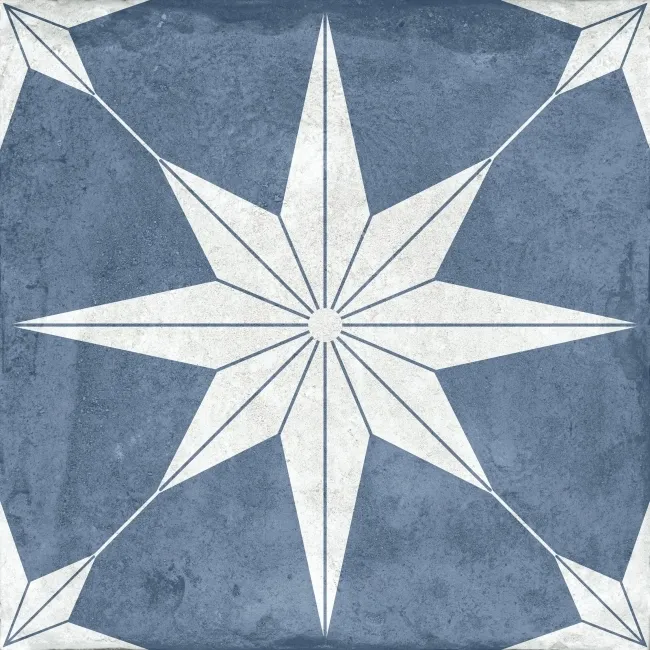 Supernova Star Blue Patterned Matt Vitrified Ceramic Floor Tile