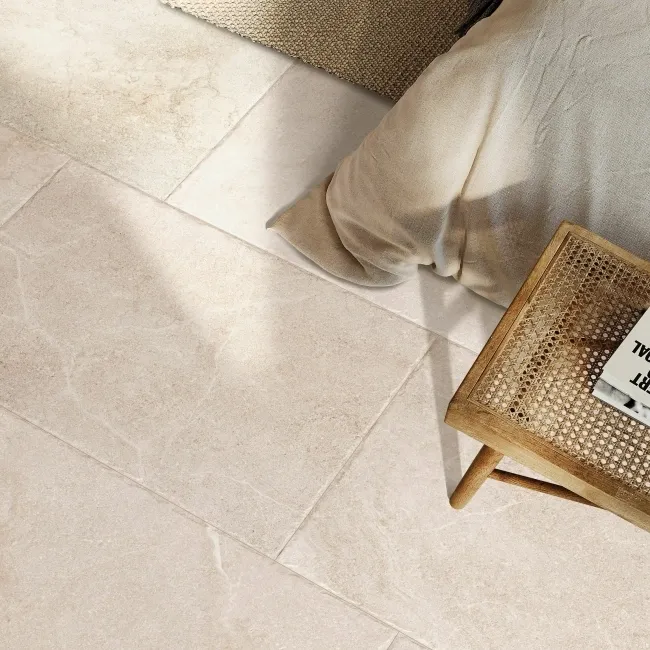 Lucca Flagstone Ivory Chiselled Stone Effect Porcelain Tile