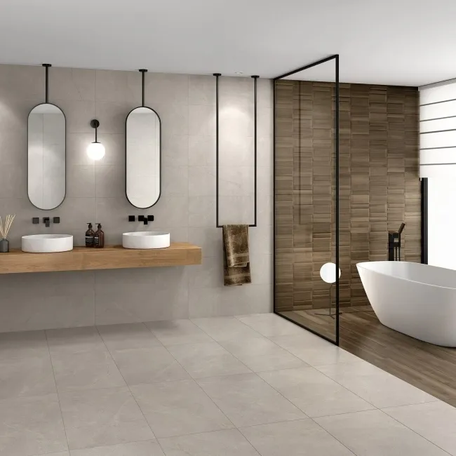 Nogal Block Decor Dark Brown Wood Effect Matt Ceramic Wall Tile